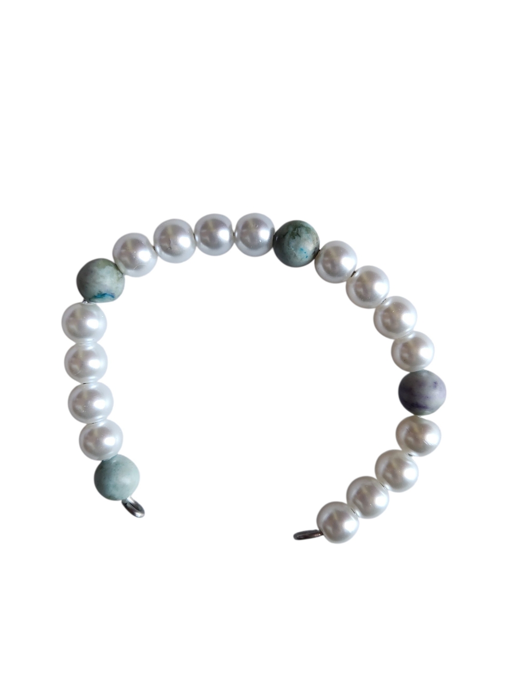 Pearl and Turquoise Dyed Jasper Beaded Bracelet